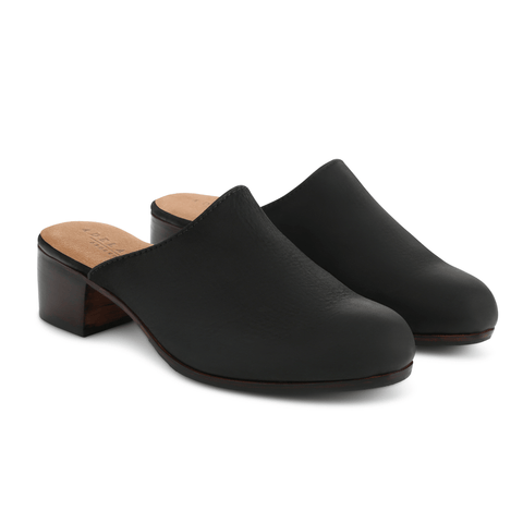 women's handmade leather mule shoes