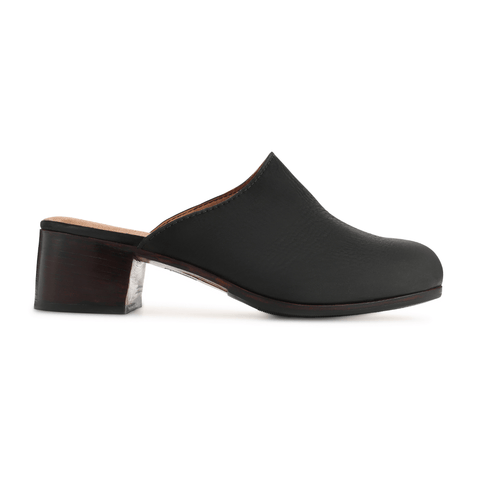 women's handmade leather mule shoes